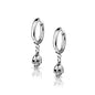 Surgical Steel Hoop Earrings with Skull Dangle
