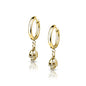 Surgical Steel Hoop Earrings with Skull Dangle
