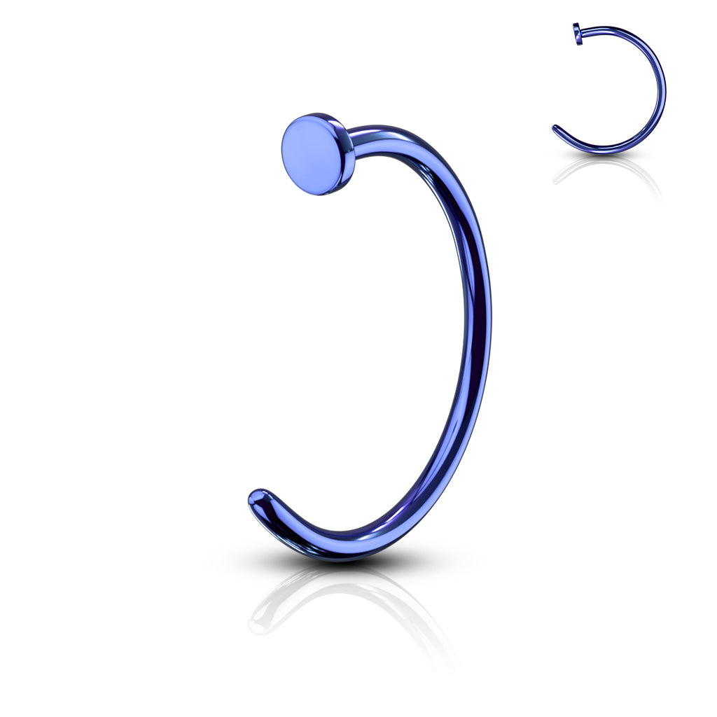 Surgical Steel Nostril Hoop w/ Flat Top Stopper