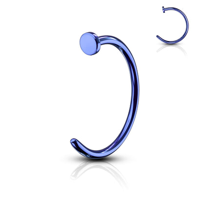 Surgical Steel Nostril Hoop w/ Flat Top Stopper