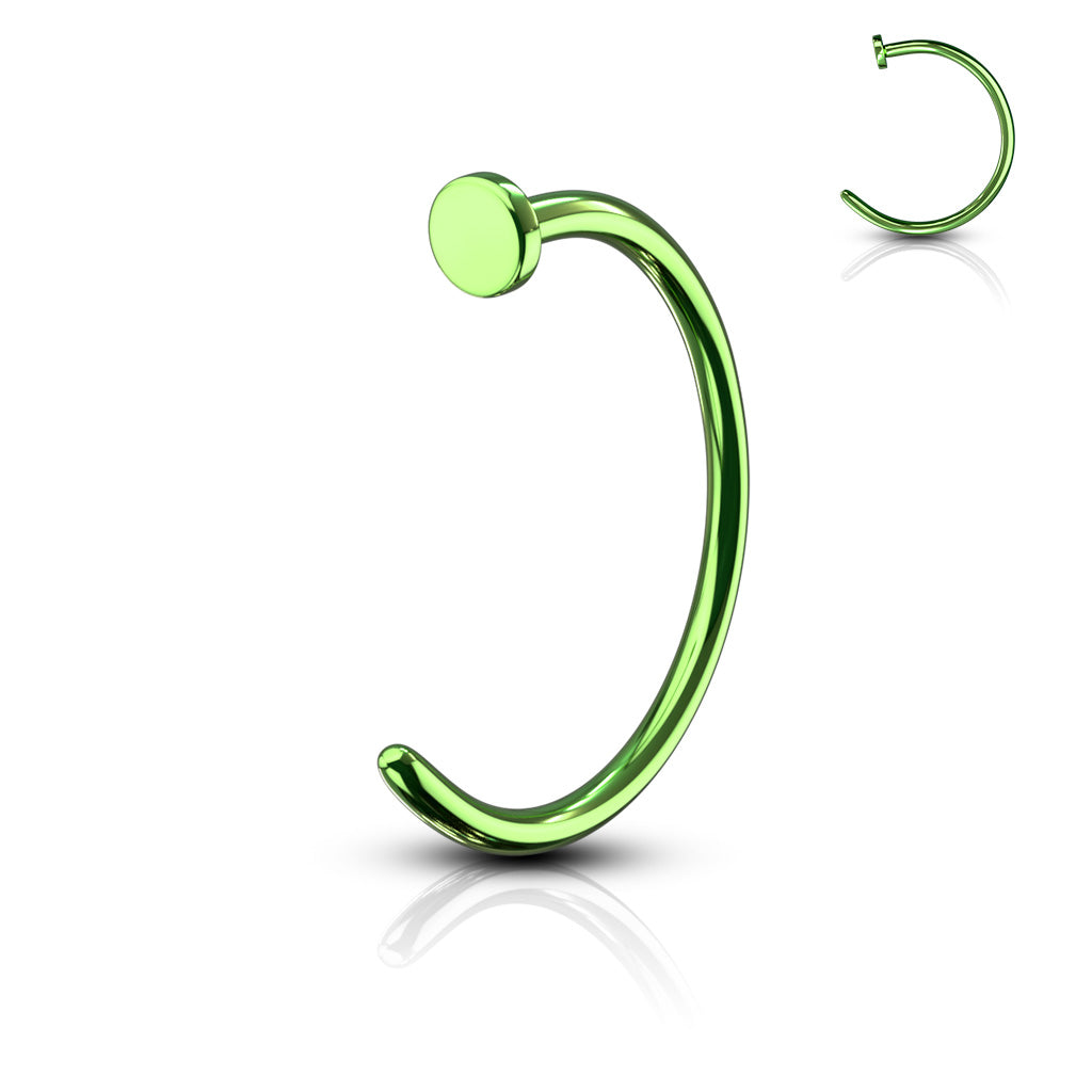 Surgical Steel Nostril Hoop w/ Flat Top Stopper