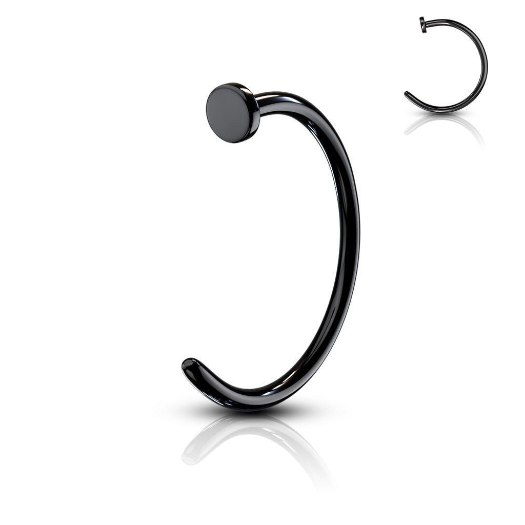 Surgical Steel Nostril Hoop w/ Flat Top Stopper