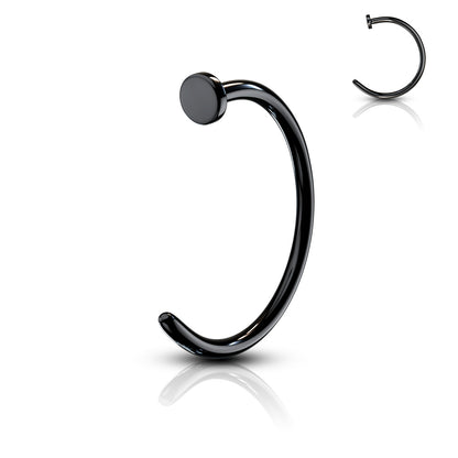 Surgical Steel Nostril Hoop w/ Flat Top Stopper
