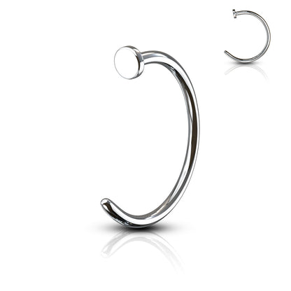 Surgical Steel Nostril Hoop w/ Flat Top Stopper