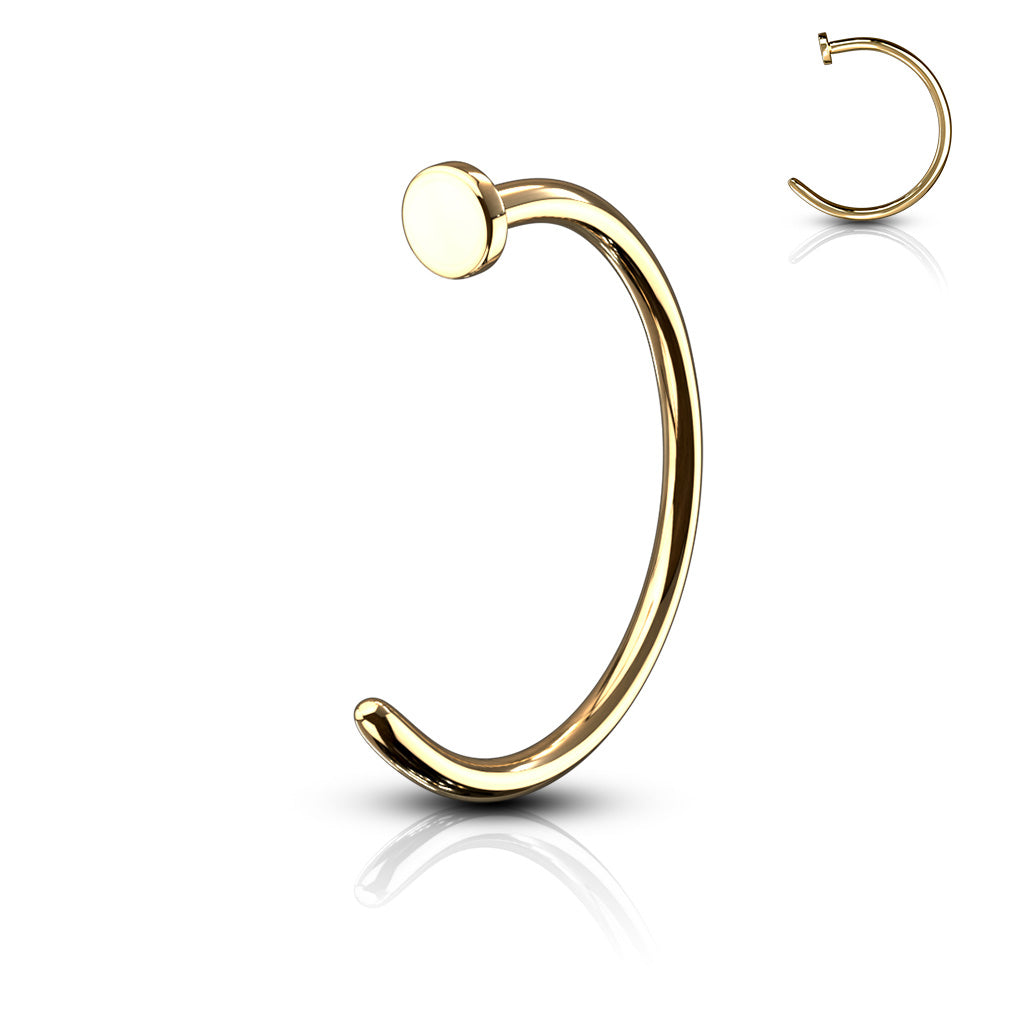 Surgical Steel Nostril Hoop w/ Flat Top Stopper