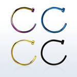 Surgical Steel Flat Top Nostril Hoop Various Colors