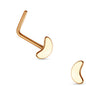 Surgical Steel L Bend Nostril Stud with Crescent Moon Top