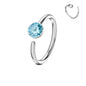 Surgical Steel Annealed Single Gem End Nostril Ring