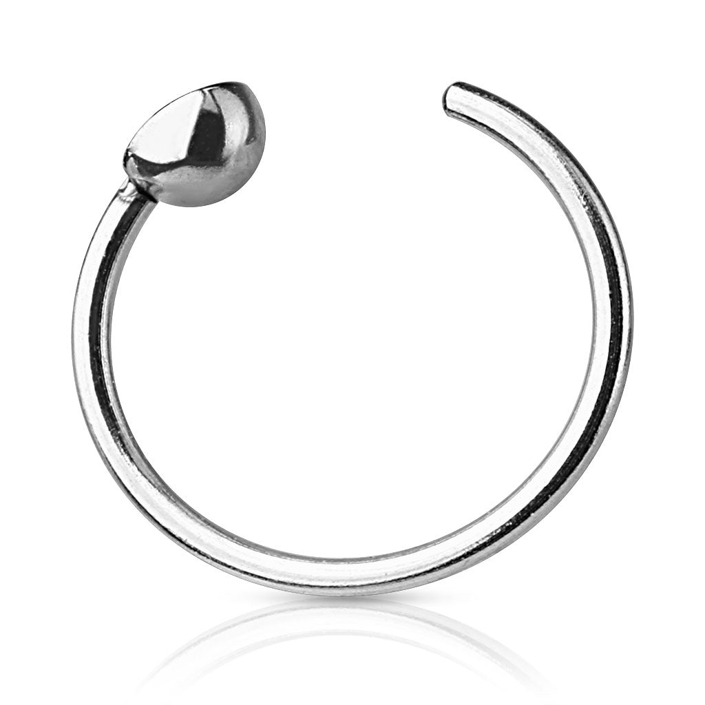 Surgical Steel Annealed Single Gem End Nostril Ring