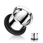 Single Flared Surgical Steel Tunnel with Black O Ring