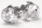 Titanium Plug, Double Flare Saddle w/ CZ Front Face