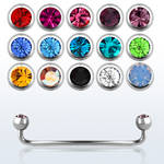 Surgical Steel Externally Threaded Surface Barbell w/ Bezel Ends