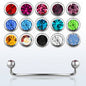 Surgical Steel Externally Threaded Surface Barbell w/ Bezel Ends
