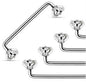 Surgical Steel Internally Threaded Surface Bar w/ Prong Gem Ends