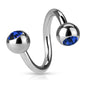 Surgical Steel Externally Threaded Twists w/ Jeweled Balls