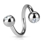 Surgical Steel Externally Threaded Twists w/ Jeweled Balls