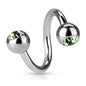 Surgical Steel Externally Threaded Twists w/ Jeweled Balls