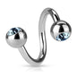 Surgical Steel Externally Threaded Twists w/ Jeweled Balls