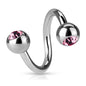 Surgical Steel Externally Threaded Twists w/ Jeweled Balls