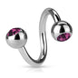 Surgical Steel Externally Threaded Twists w/ Jeweled Balls