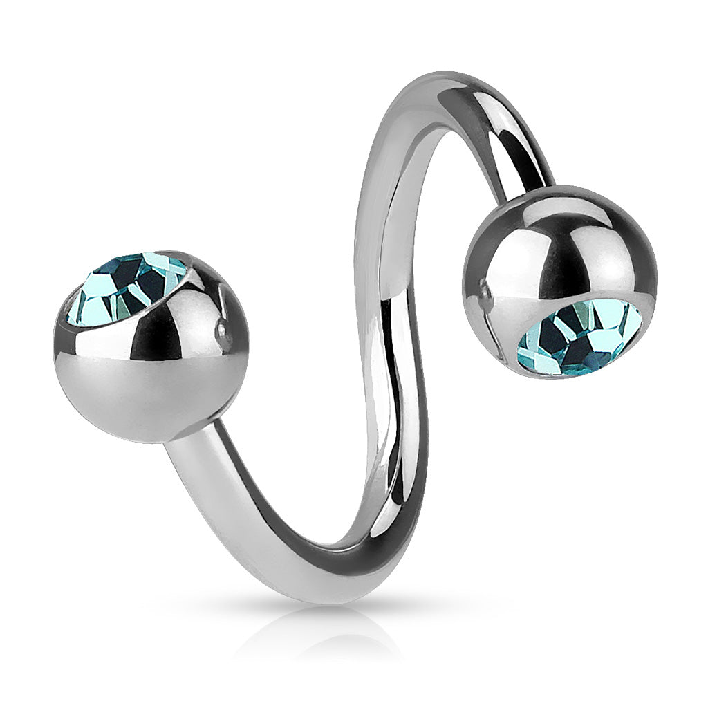 Surgical Steel Externally Threaded Twists w/ Jeweled Balls