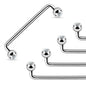 Surgical Steel Internally Threaded 90 Degree Surface Barbell w/ Crystal Press Fit Balls