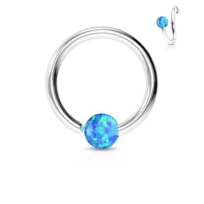 Surgical Steel Annealed CBR Fixed One Side Opal (CLEARANCE)