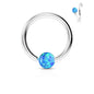 Surgical Steel Annealed CBR Fixed One Side Opal (CLEARANCE)
