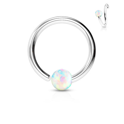 Surgical Steel Annealed CBR Fixed One Side Opal (CLEARANCE)