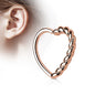 Annealed Surgical Steel/Brass Half Braided Heart (Reversible) 16G 10mm (CLEARANCE)