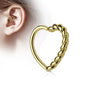 Annealed Surgical Steel/Brass Half Braided Heart (Reversible) 16G 10mm (CLEARANCE)