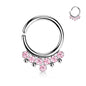 Surgical Steel Annealed Ring with 7 Front Facing Bezel Gem & Beads (CLEARANCE)