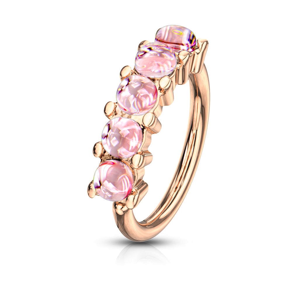 Surgical Steel Annealed 5 "Illuminating" Stone Ring (CLEARANCE)