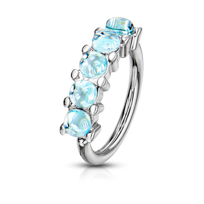 Surgical Steel Annealed 5 "Illuminating" Stone Ring (CLEARANCE)