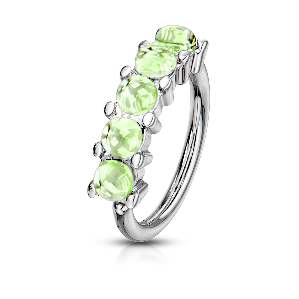 Surgical Steel Annealed 5 "Illuminating" Stone Ring (CLEARANCE)