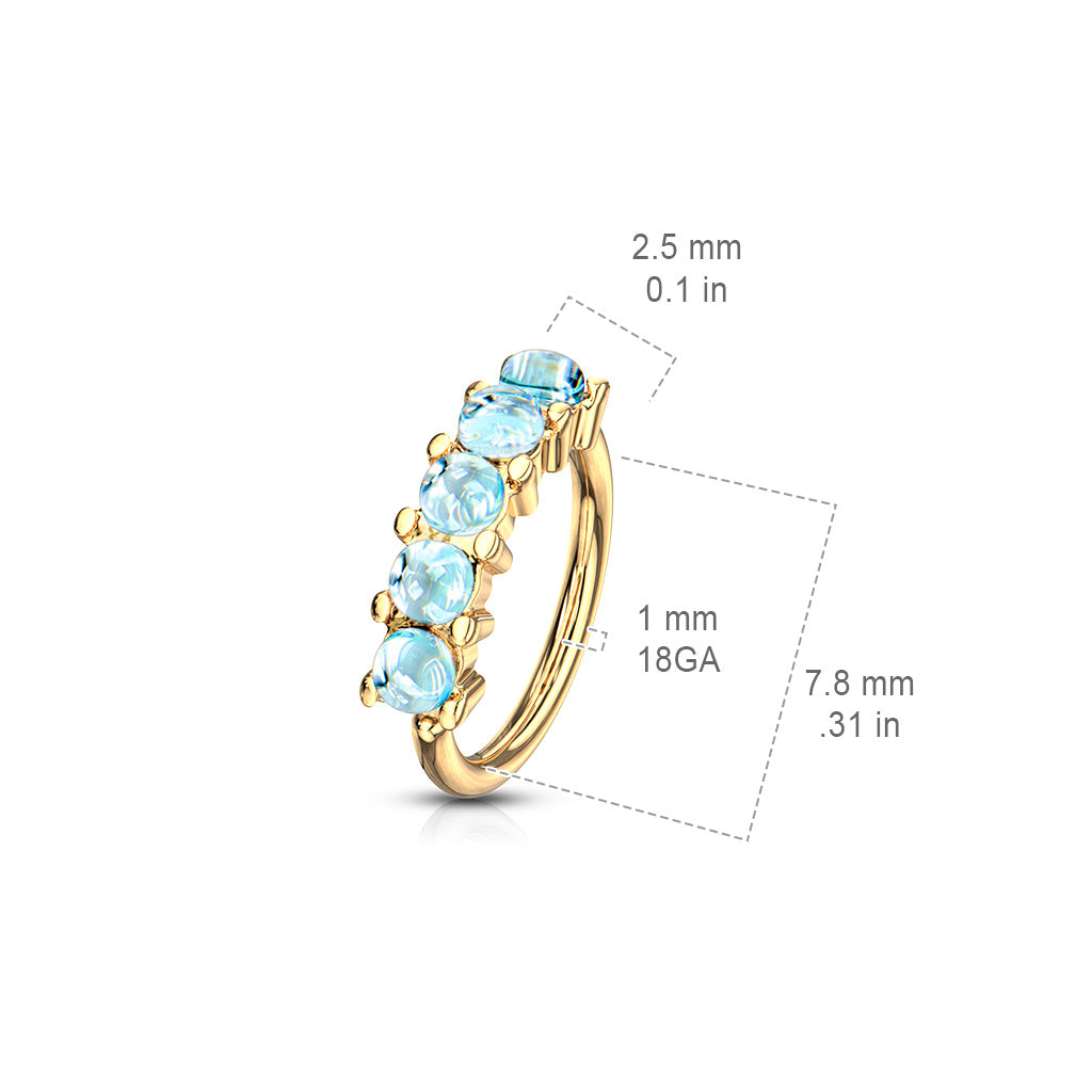 Surgical Steel Annealed 5 "Illuminating" Stone Ring (CLEARANCE)