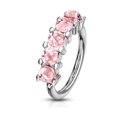 Surgical Steel Annealed 5 "Illuminating" Stone Ring (CLEARANCE)