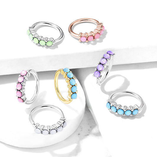 Surgical Steel Annealed 5 Illuminating Stone Ring Pick Color