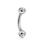Surgical Steel Externally Threaded Curved Barbell w/ Double Press Fit Jeweled Ball