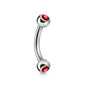 Surgical Steel Externally Threaded Curved Barbell w/ Double Press Fit Jeweled Ball