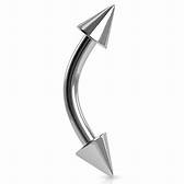 Surgical Steel Externally Threaded Curved Barbells with Spike Ends