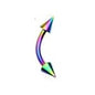 Surgical Steel Externally Threaded Curved Barbells with Spike Ends