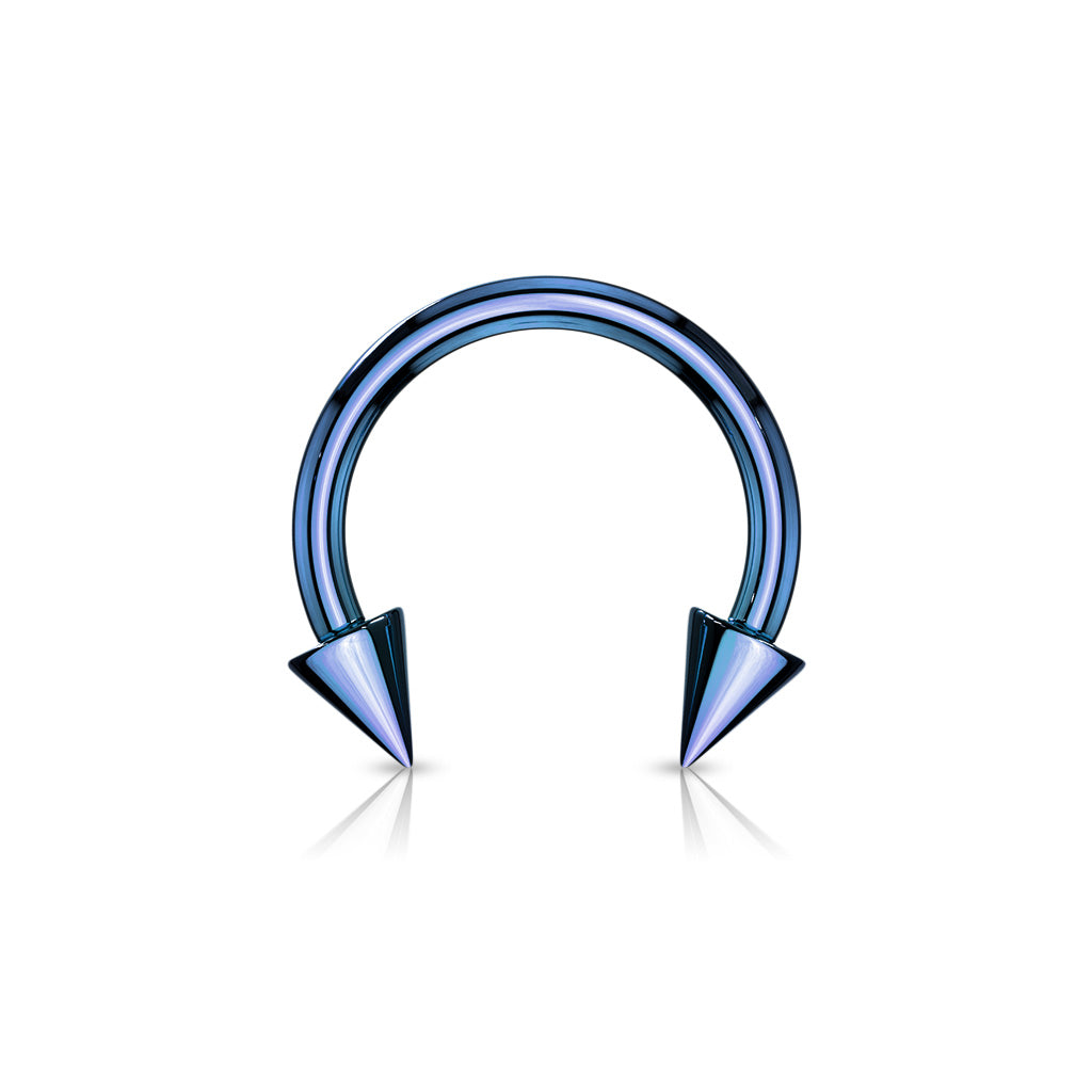 Surgical Steel Externally Threaded Horseshoe w/ Spike Ends - Coloured