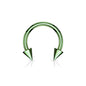 Surgical Steel Externally Threaded Horseshoe w/ Spike Ends - Coloured