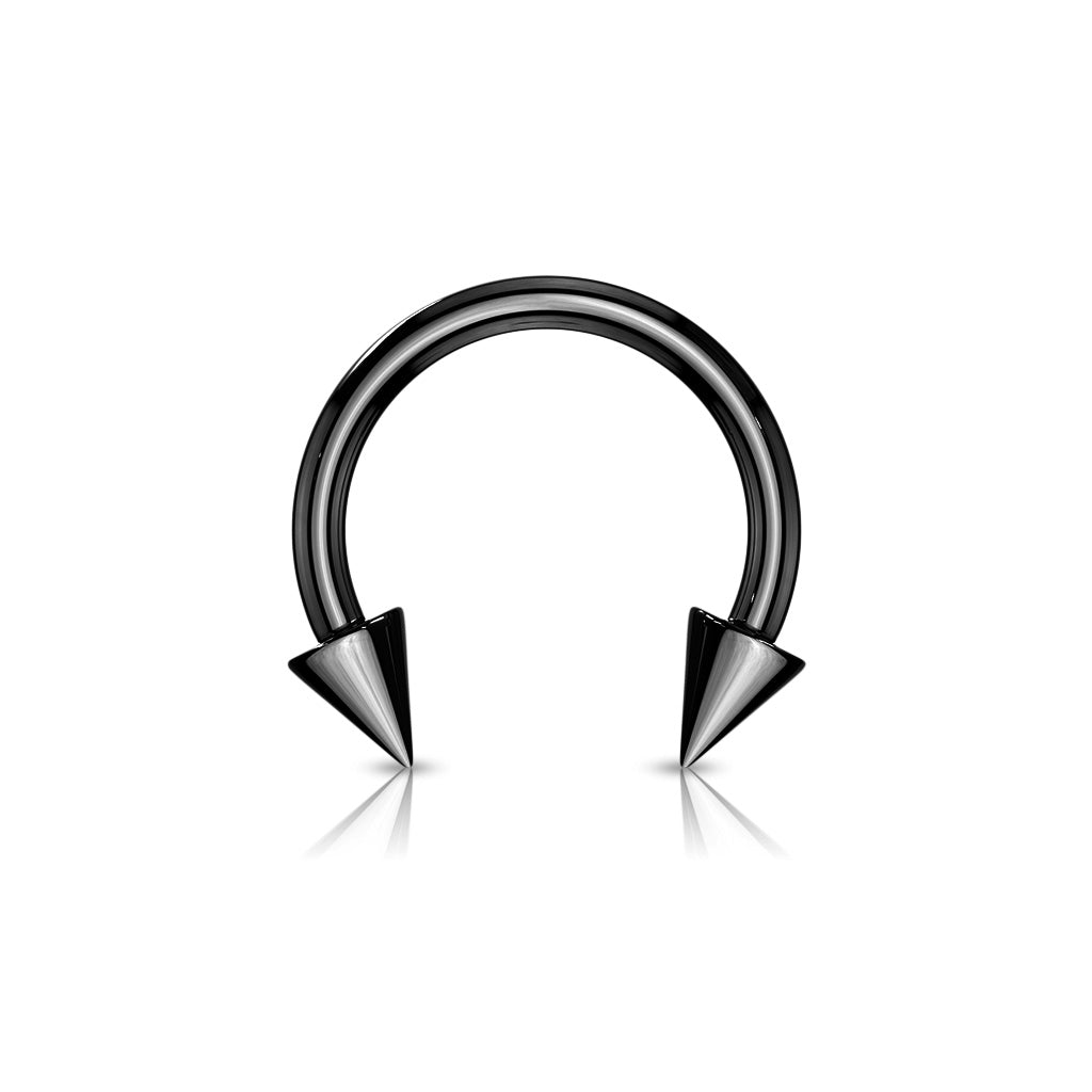 Surgical Steel Externally Threaded Horseshoe w/ Spike Ends - Coloured