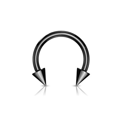 Surgical Steel Externally Threaded Horseshoe w/ Spike Ends - Coloured
