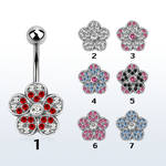 Surgical Steel Externally Threaded Belly Banana w/ 12mm CZ Flower