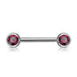 Surgical Steel Externally Threaded Nipple Barbell with Front Facing CZ