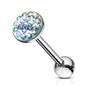 Surgical Steel Externally Threaded Tongue Barbell with Smooth Epoxy Paved Gem
