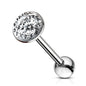 Surgical Steel Externally Threaded Tongue Barbell with Smooth Epoxy Paved Gem